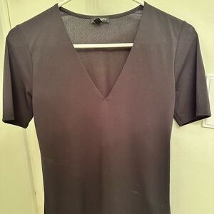 Express Black Short Sleeve V-Neck Top